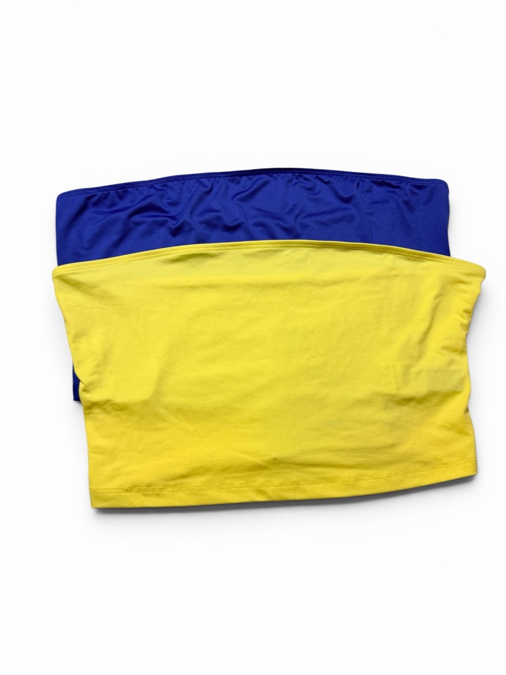 SHEIN Yellow and Blue Stretch Tube Skirts - 2 Pack